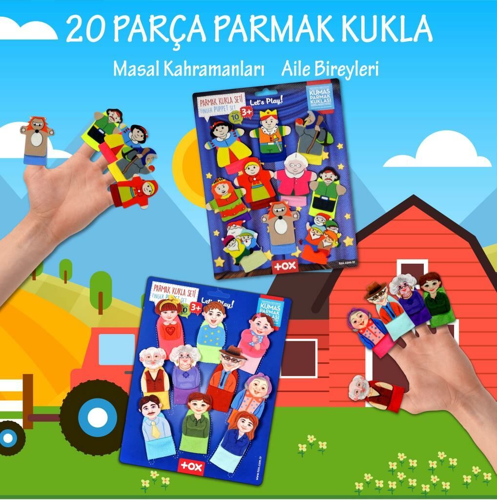 2 Set - 20 Parça Tox Masal Kahramanları ve Aile Bireyleri Parmak