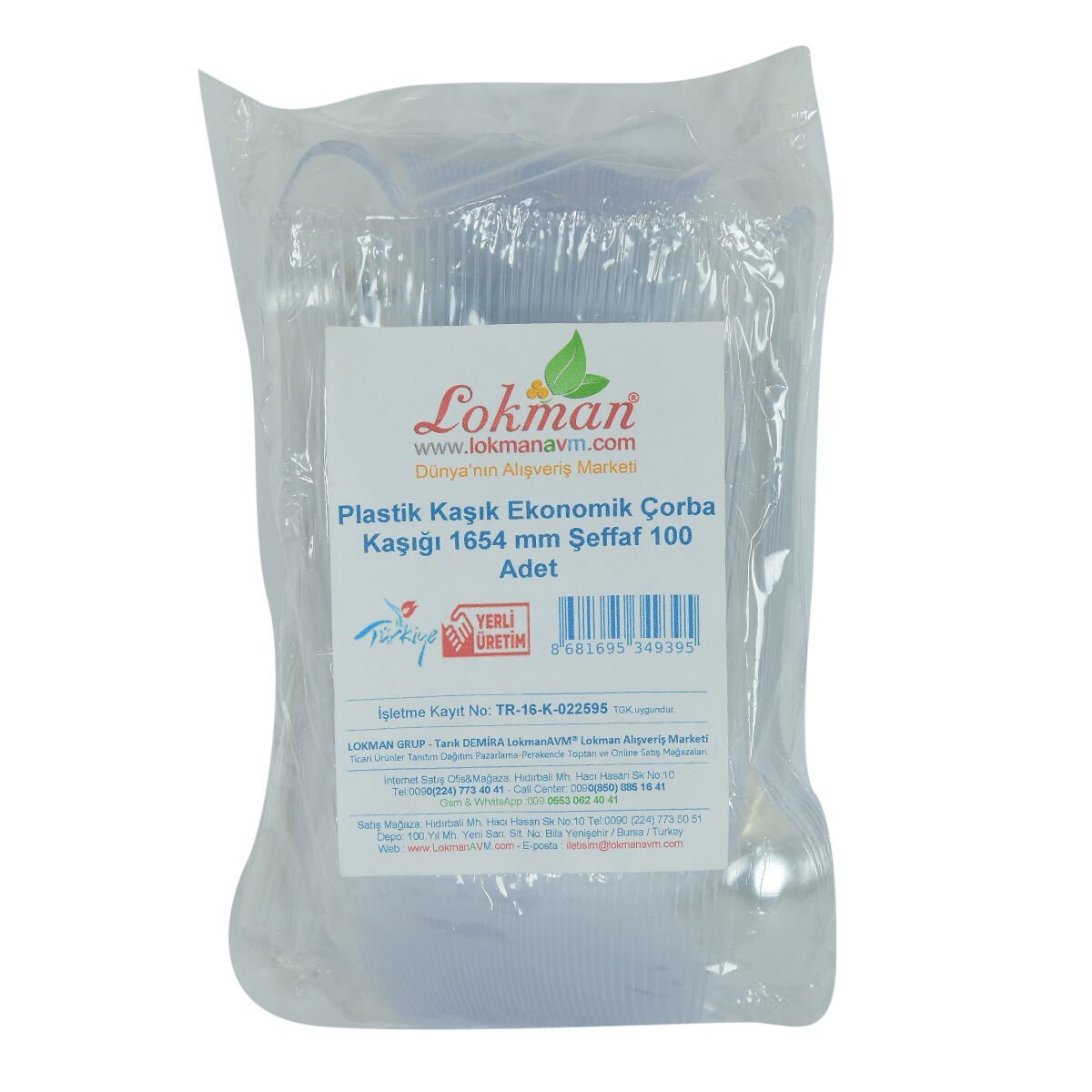 LokmanAVM Plastik Kaşık Ekonomik Çorba Kaşığı 1654 mm Şeffaf 100