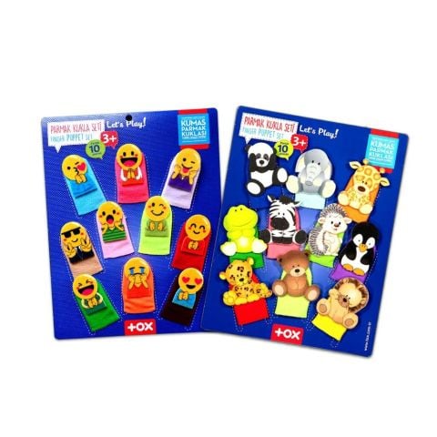 2 Set - 20 Parça Tox Emojiler ve Vahşi Hayvanlar Parmak Kukla T10