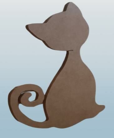 Hobi Adn 90227 Dekoratif Pano Kedi CNC Kesim Ahşap HAM MDF MODEL