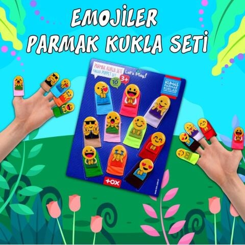 Tox Emojiler 10 Parça Parmak Kukla , Eğitici Oyuncak T106