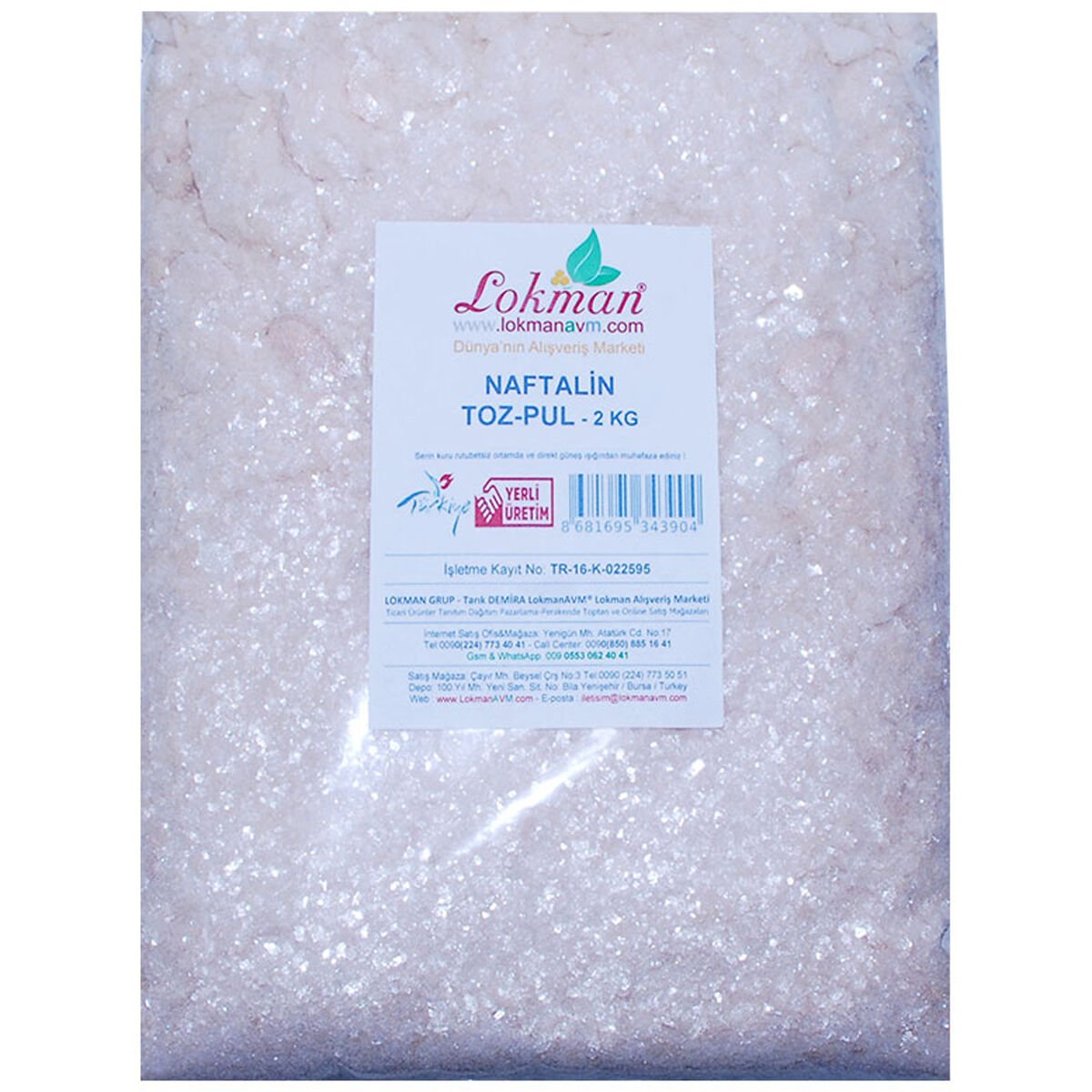 LokmanAVM Naftalin Toz Pul 2000 Gr Paket