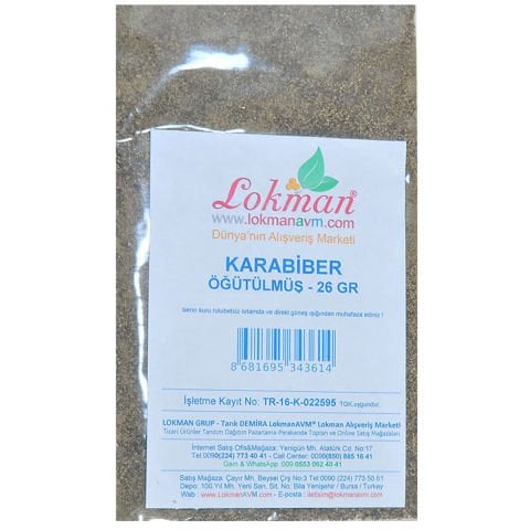 LokmanAVM Karabiber Doğal Öğütülmüş Saf 26 Gr Paket