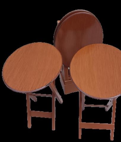 Çanta Zigon OVAL 90135 Dörtlü Model Ahşap MDF Parlak Ceviz Lake E