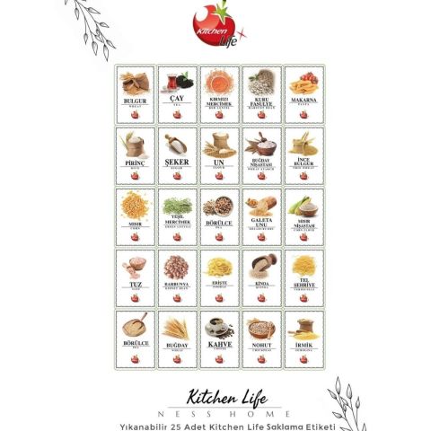 Kitchen Life 18'li Uzun Dikdörtgen Etiketli Moly Saklama Kabı Seti -6x(3.2 Litre- 2 Litre - 1.3 Litre)