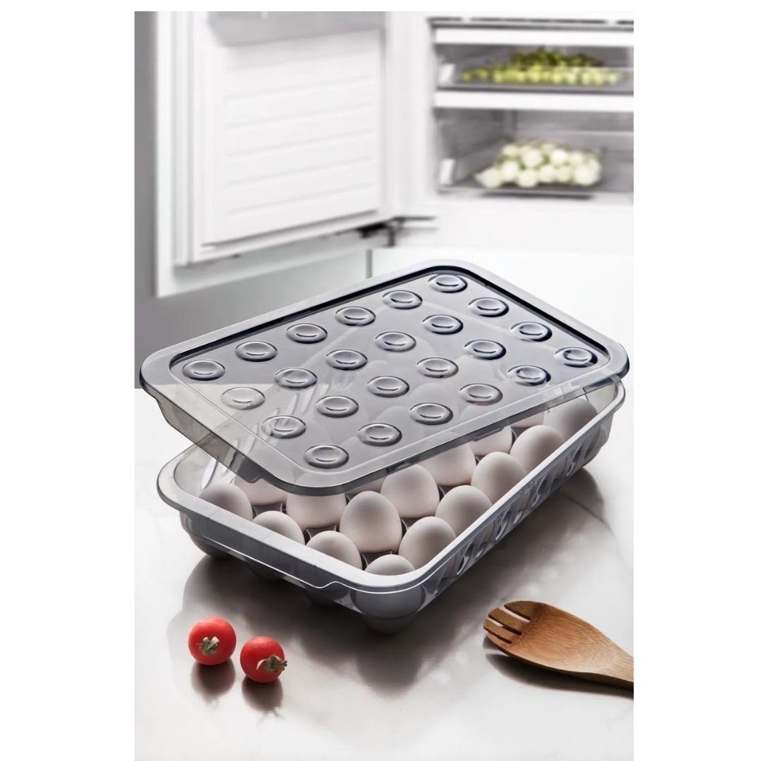 Kitchen Life 24'lü Kilitli Kapaklı Buzdolabı Içi Yumurtalık - Yumurta Saklama Kabı