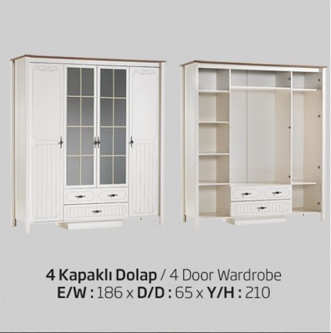 Dolap Urlu 14440 FLEXY İnovatif Model Beyaz 4kapak Kalite malzem