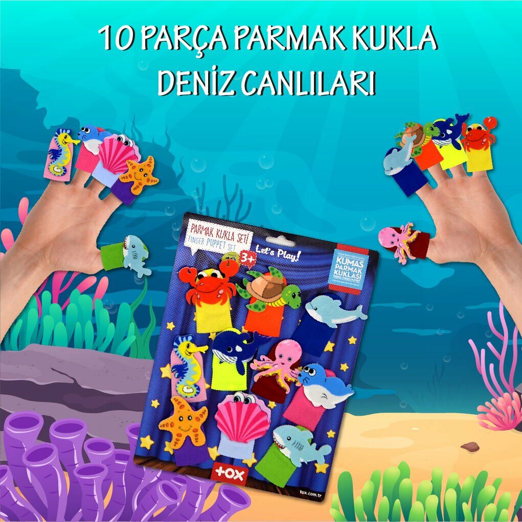 Tox Deniz Canlıları 10 Parça Parmak Kukla Set T221