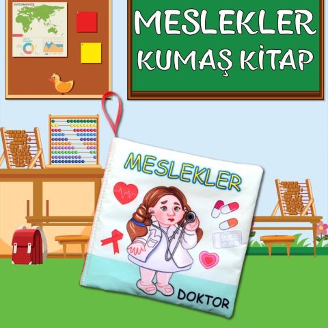 Tox Meslekler Sessiz Kumaş Kitap T112 - Bez Kitap , Eğitici Oyunc