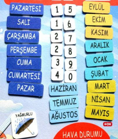 2 Set - 69 Parça  İç Organlar ve Takvimi Öğreniyorum Keçe Cırtlı