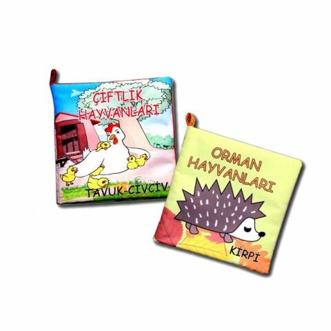 2 Kitap Tox Çiftlik Hayvanlar ve Orman Hayvanları Kumaş Sessiz Ki