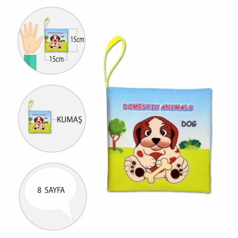 Tox İngilizce Evcil Hayvanlar Sessiz Kumaş Kitap E388 - Bez Kitap
