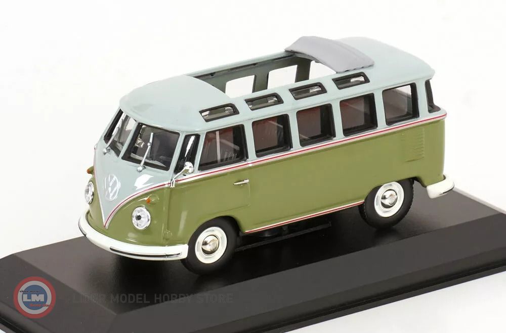 Minichamps 1:43 Volkswagen Samba Bus Grigio/Rosso 1961 – Modello Pressofuso