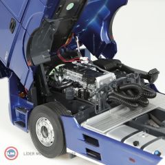 1:18 NZG Mercedes Benz Actros Giga Space 4x2 blue with stripes
