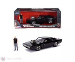 1:24 1970 Dodge Charger Fast and Furious black & Dom figure