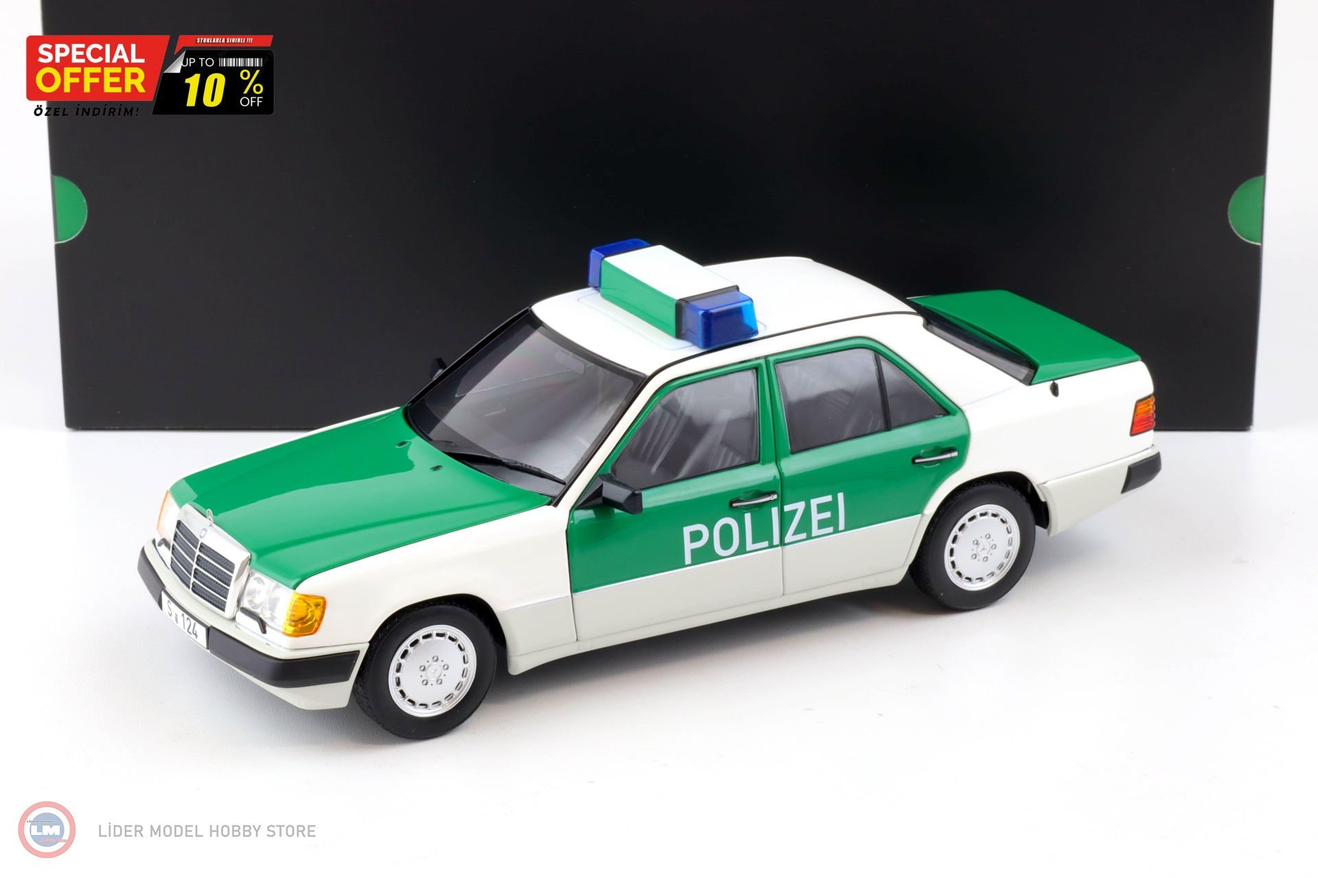 1:18 1992 Mercedes Benz 230E W124 Limousine Polizei