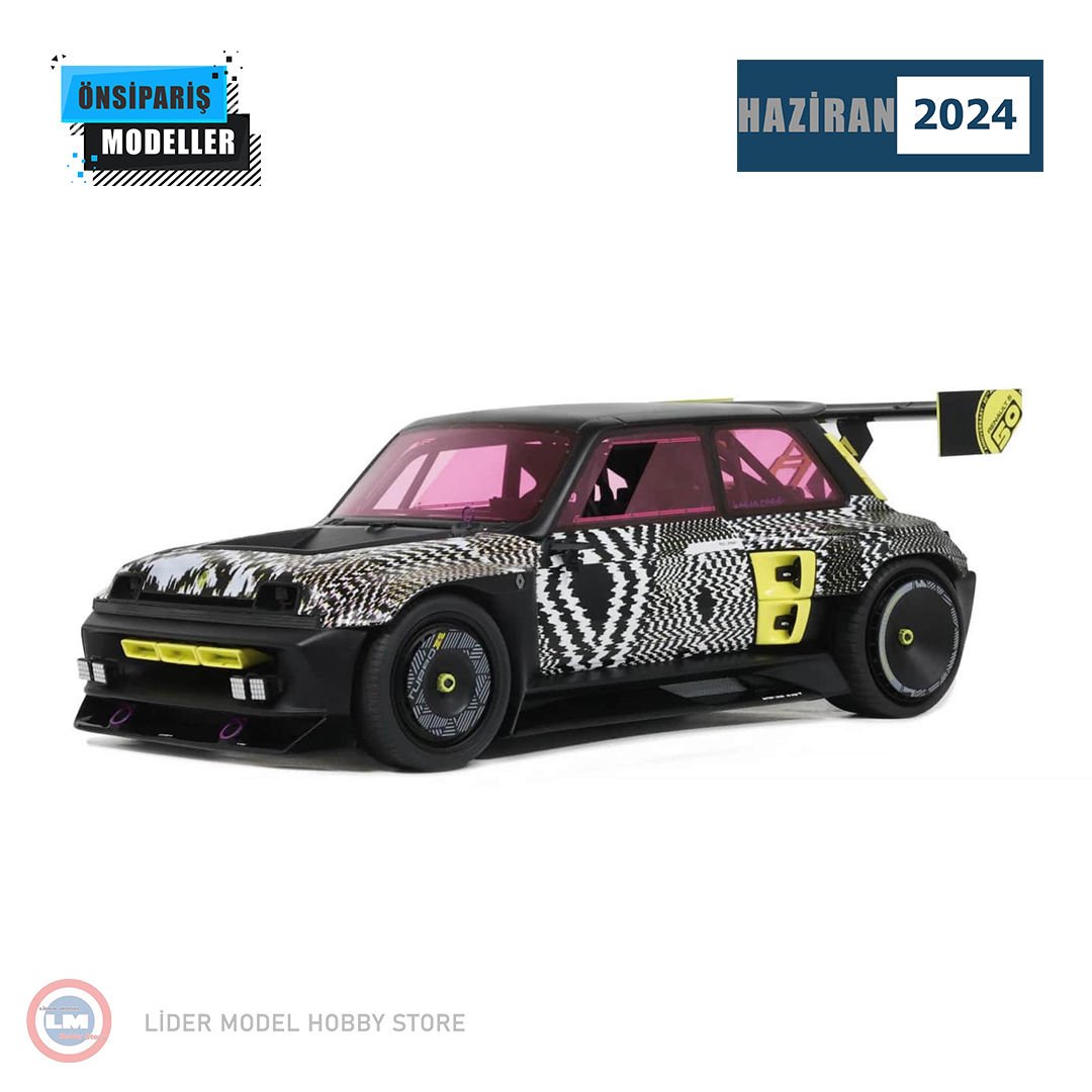 1:18 2022 Renault 5 Turbo 3E Black Matte 3000 Limitli