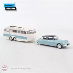 1:18 Citroën DS 19 1959 Nuage Blue and Violet + Caravane Hénon