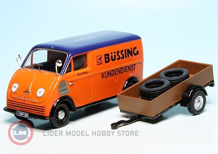 1:43 1949 DKW Büssing Schnellaster with Trailer