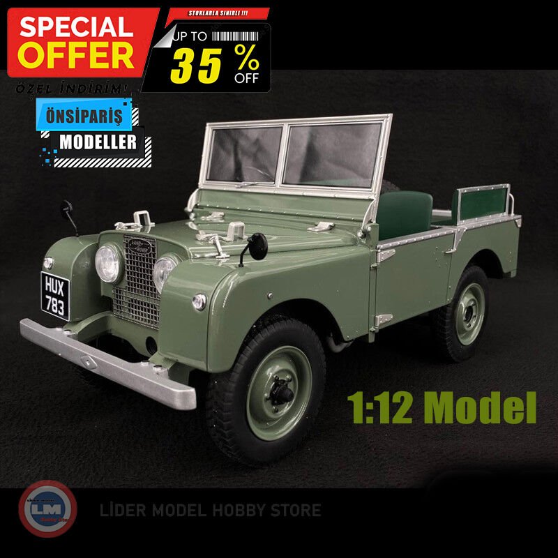 1:12 Land Rover 80 RHD - green - open version