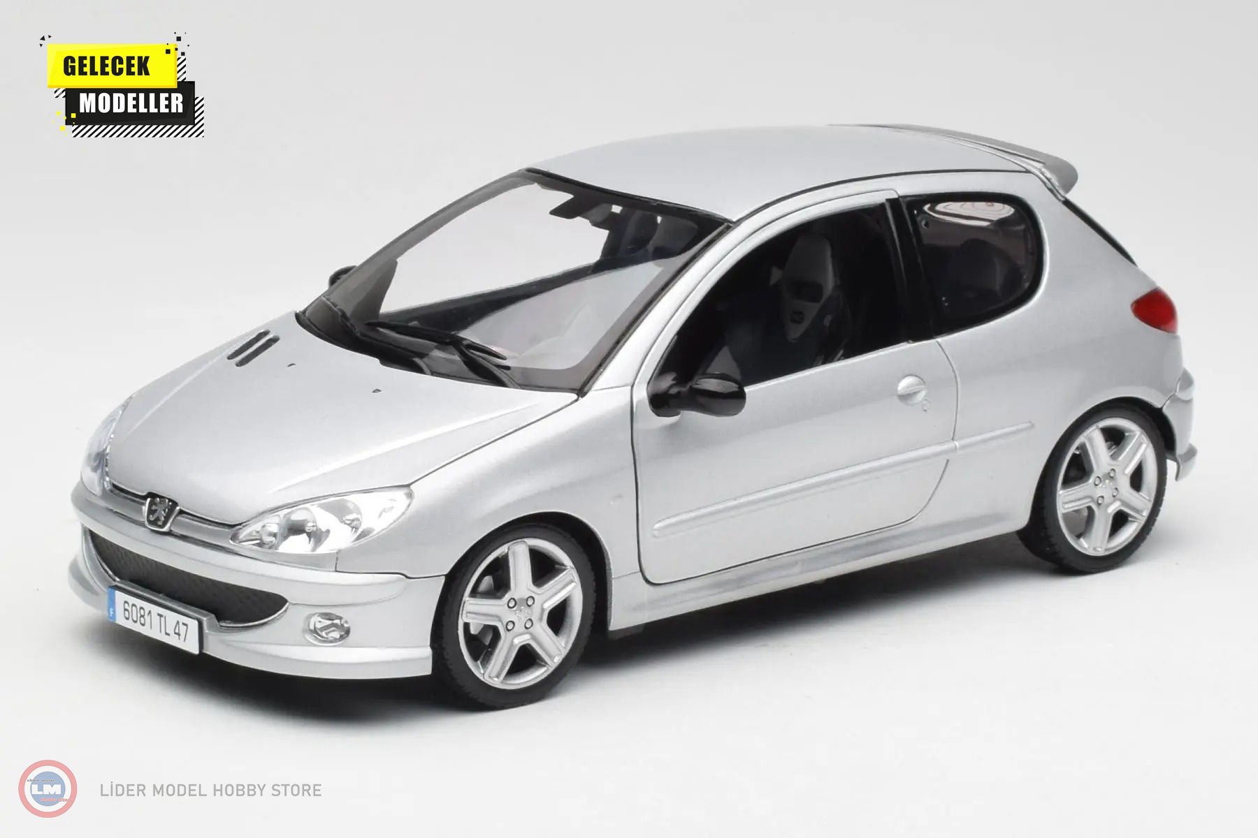 1:18 2003 Peugeot 206 RC Aluminium Silver