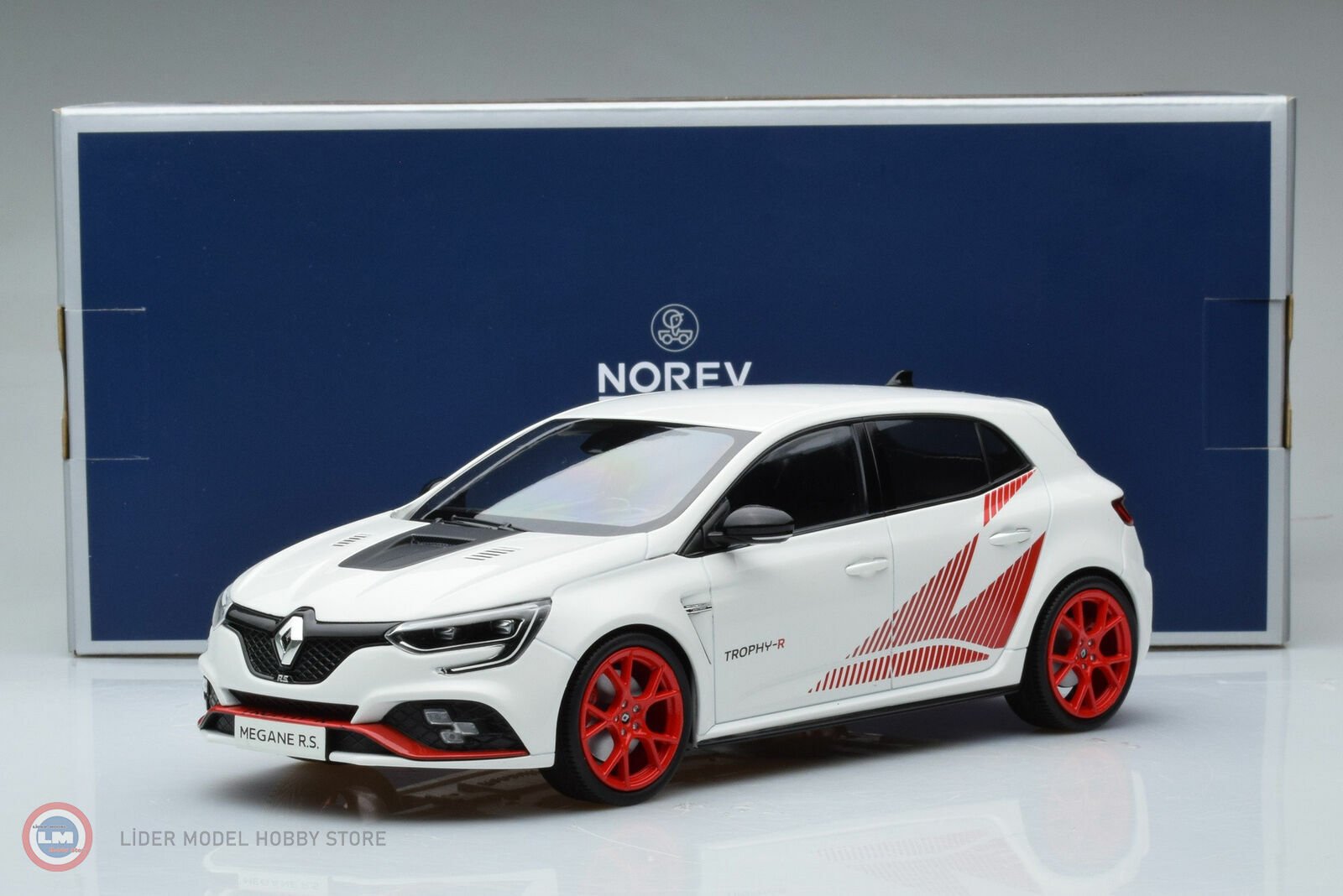 Modèle Réduit RENAULT MEGANE R.S. Trophy-R 2019 - Échelle 1:18 Par NOREV - Blanc - Métal Die-Cast