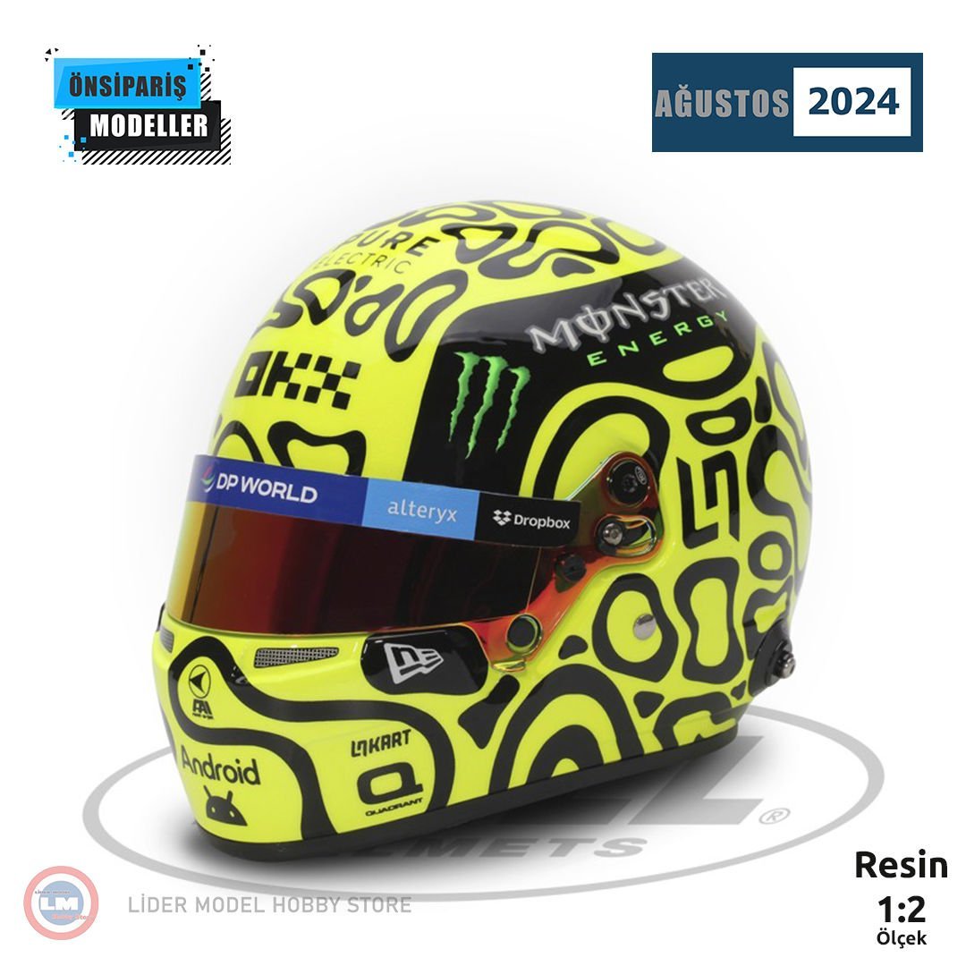 1:2 Miniature Helmets Lando Norris McLaren Mercedes 2024 Helmet - Kask