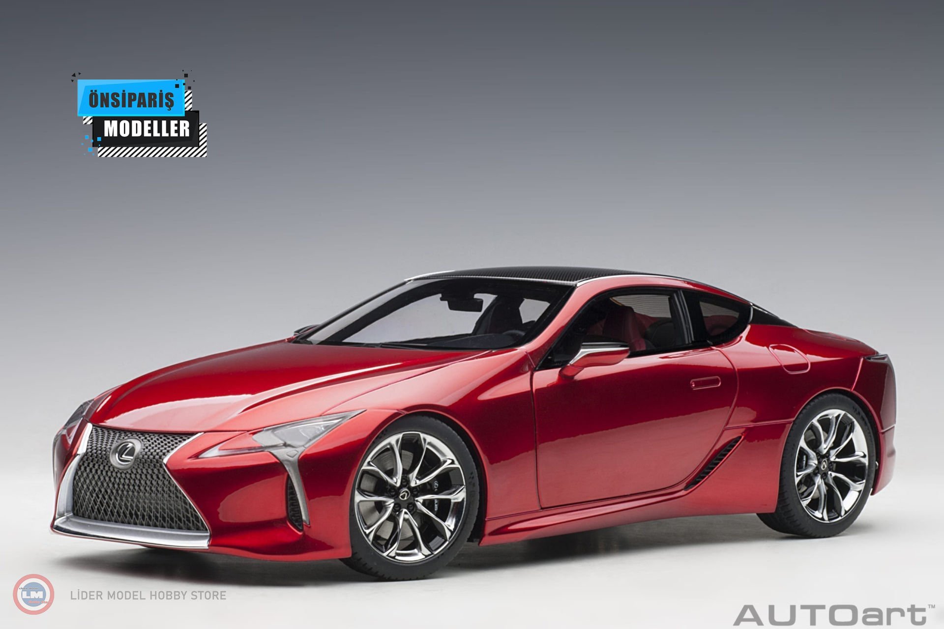 1:18 2016 Lexus LC 500 (Radiant Red Metallic Dark Rose interior)