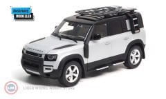 1:18 2020 Land Rover Defender 110 with roof pack Satin Indus Silver