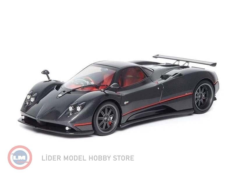 1:18 2005 Pagani ZONDA F GLOSS CARBON BLACK WRED STRIPE