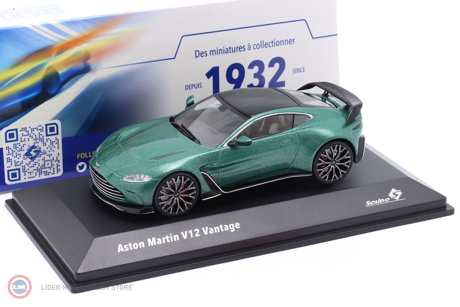 Miniature Aston Martin Vantage V12 Bleue 1/43 Par Solido - Modèle 2023 Neuf