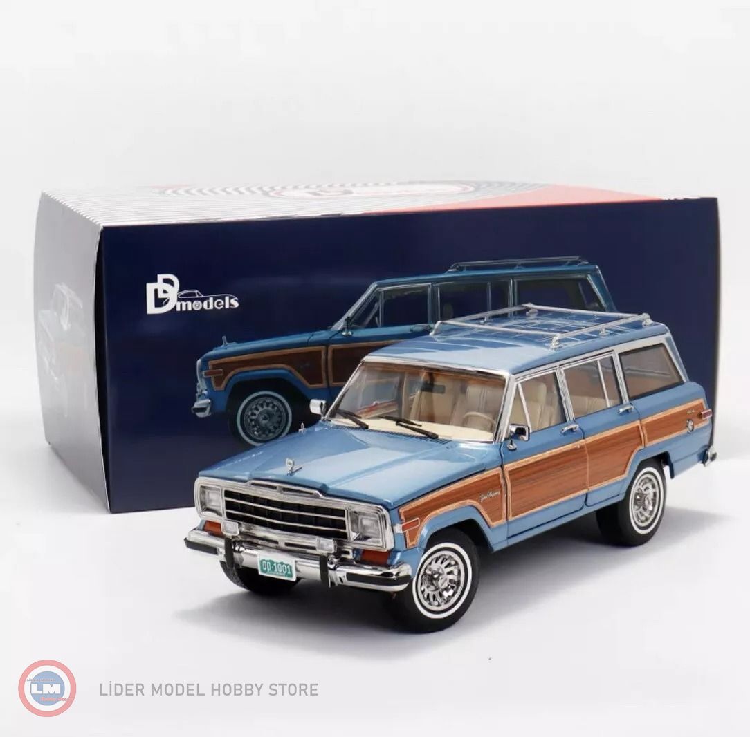 1:18 Jeep GRAND WAGONEER 1989 - Light Blue / Vanilla & Wood Panels
