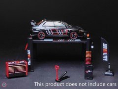 1:64 Garage Lift & Tools Set Ralliart