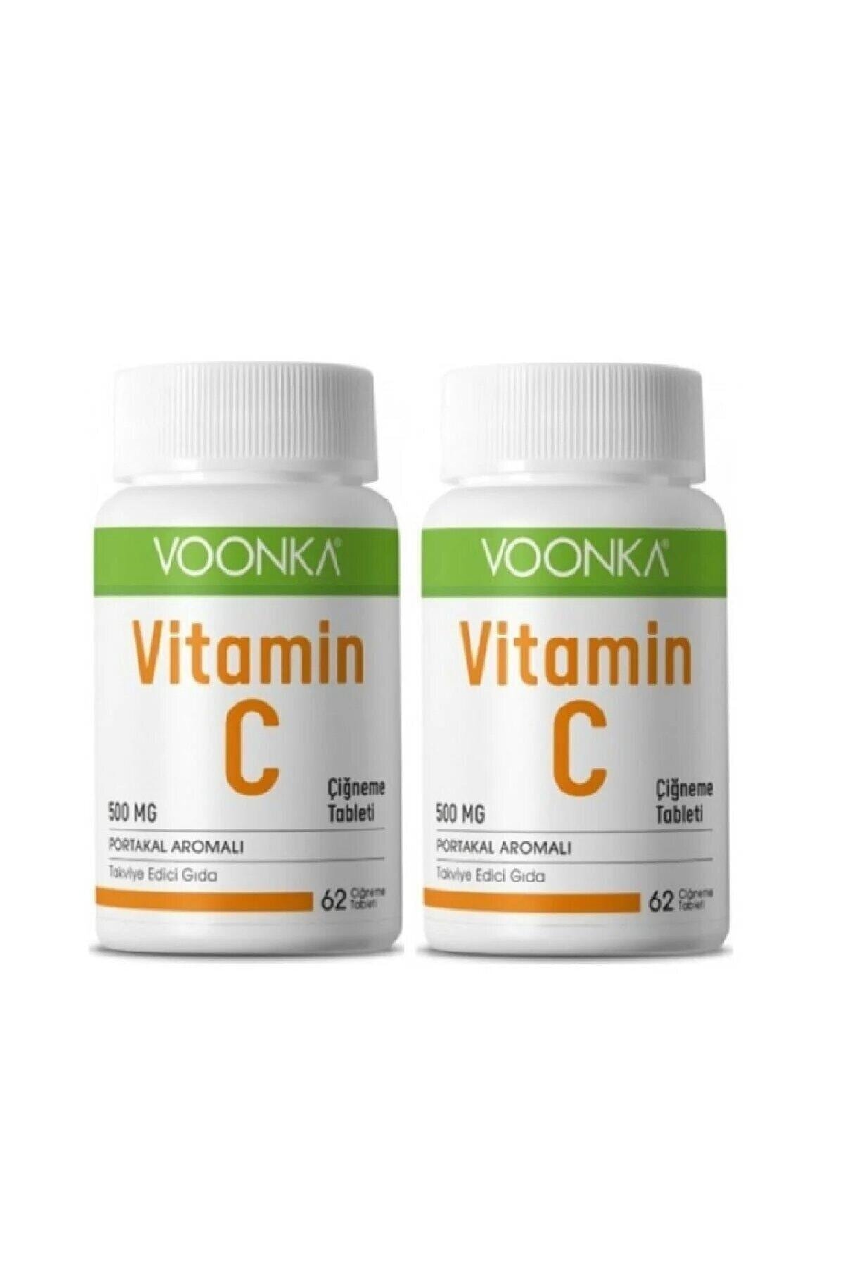 Voonka Vitamin-C Portakal Aromalı Takviye Edici Gıda 62 Tablet 2 Kutu