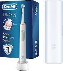 Oral-B Pro 3500 Beyaz Şarjlı Diş Fırçası + Seyahat Kabı