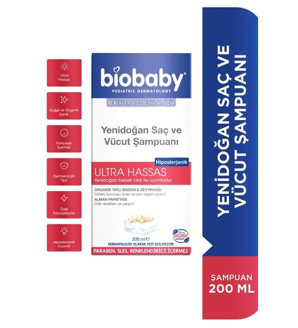Biobaby Yenidoğan Saç ve Vücut Şampuan 200 ml