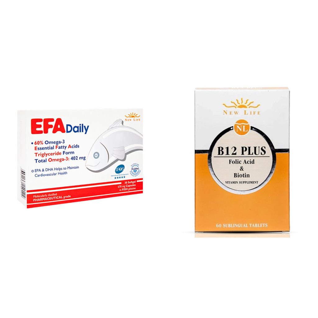 New Life EFA Daily 30 Kapsül + New Life B12 Plus Methylcobalamin 60 Tablet Avantajlı Paket