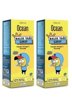 Ocean Omega 3 Limon Aromalı Balık Yağı Şurubu Kral Şakir 150 ml 2 Kutu