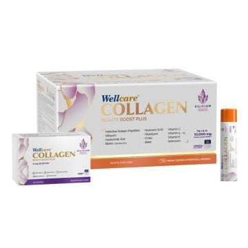 Wellcare Collagen Beauty Plus 10000 mg Frenk Üzümü & Portakal Likit 30 Tüp x 40 ml +30 Kapsül