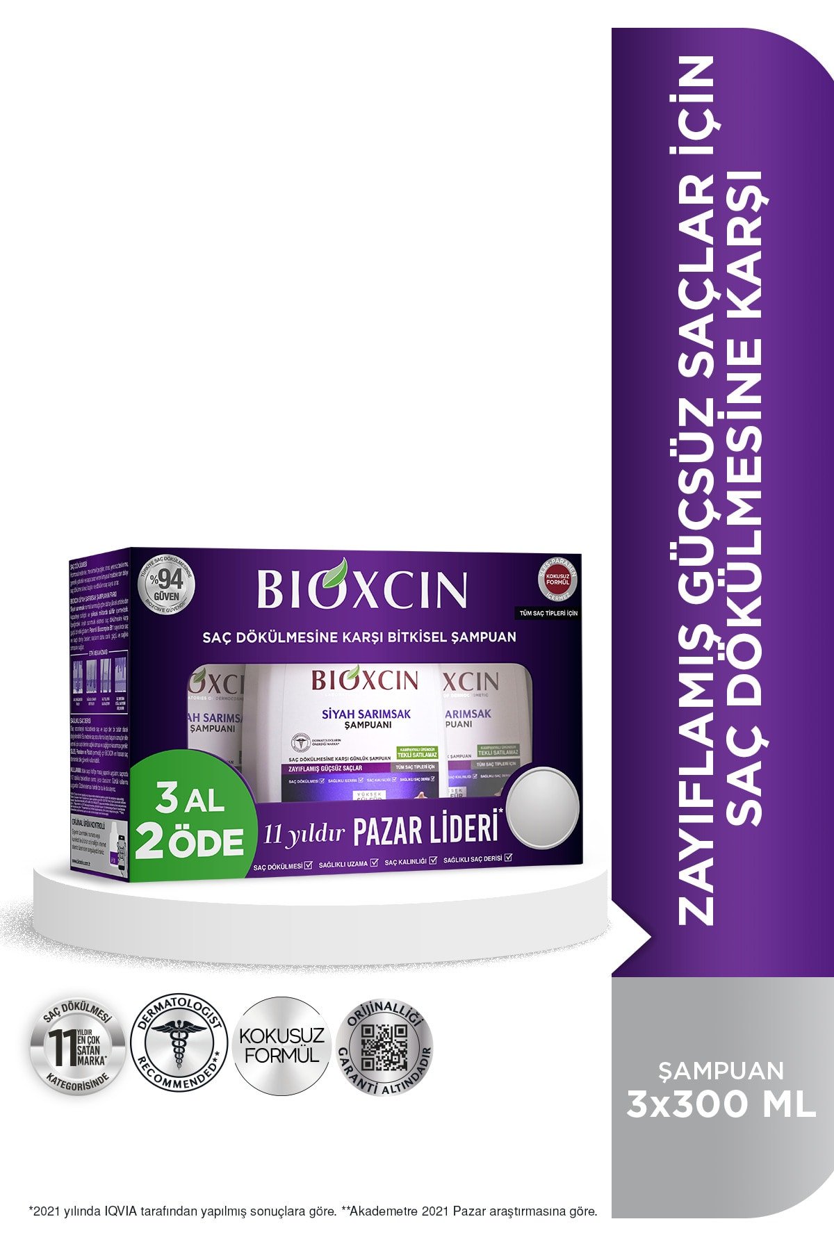 Bioxcin Siyah Sarımsak Şampuan 300 ml - 3 Al 2 Öde