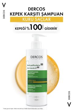 Vichy Dercos Anti-Dandruff Şampuan Kuru Saçlar için Kepek Karşıtı 390 ml
