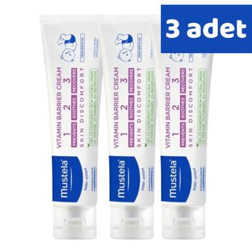 Mustela Vitamin Barrier 1.2.3 Pişik Kremi 100 ml 3 Kutu