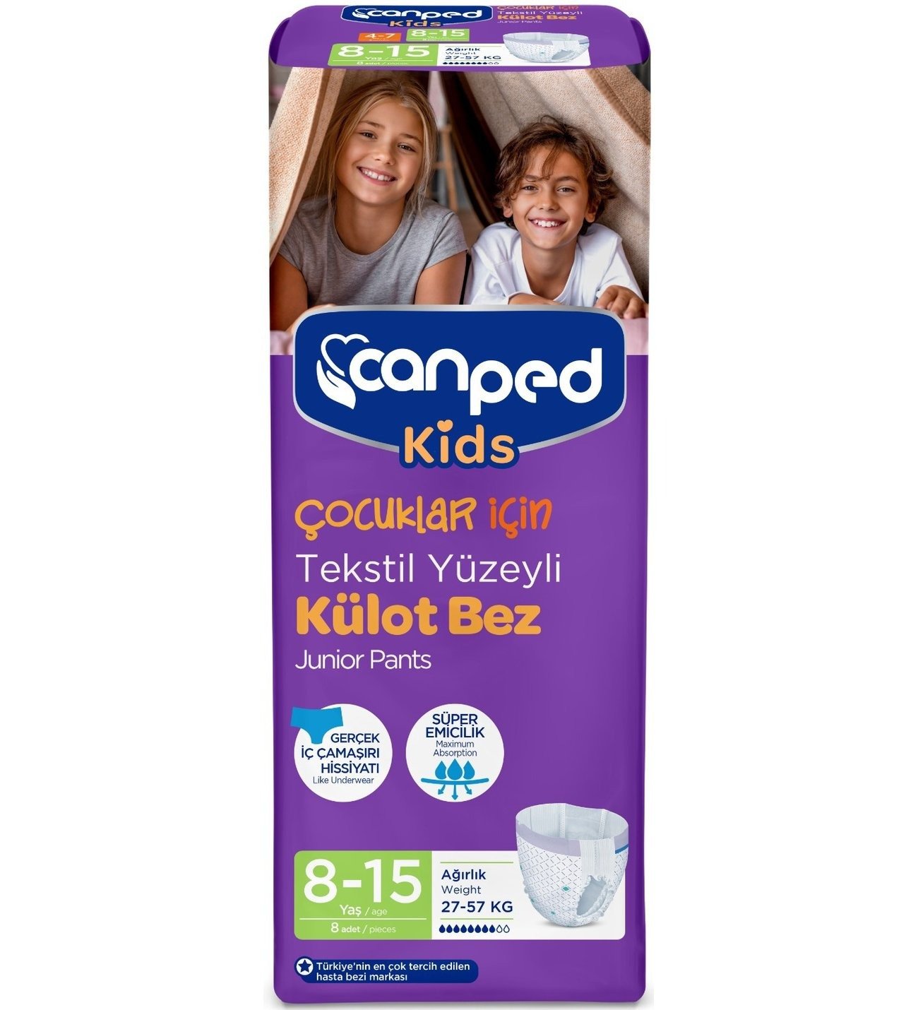 Canped Kids Tekstil 85 Yaş Çocuk Külot Bez 8'li