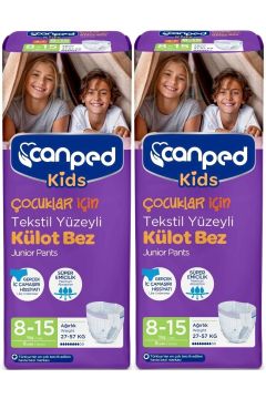 Canped Kids Tekstil 8-15 Yaş Çocuk Külot Bez 8'li 2 Paket