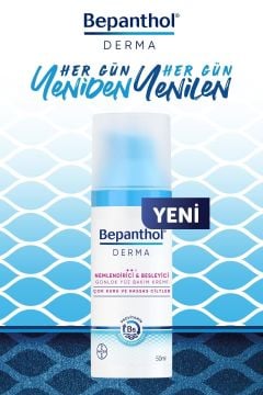 Bepanthol Derma Nemlendirici ve Besleyici Günlük Yüz Bakım Çok Kuru ve Hassas  Ciltler 50 ml