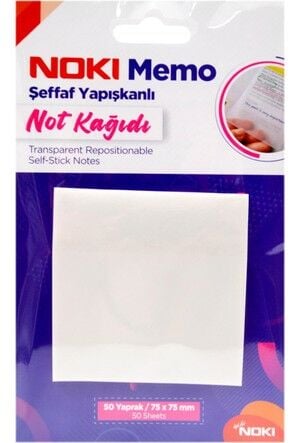 Noki Yapışkanlı Not Kağıdı 75x75 Şeffaf 50 Yp. 12300