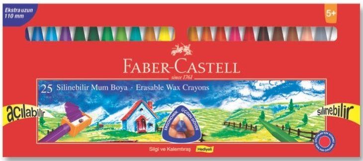 Faber Castell Pastel Wax Crayon Silinebilir 25Li 122725