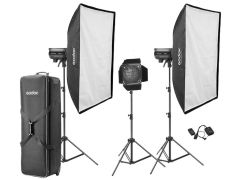 Godox DP600 III V 600W 3'lü Paraflaş Kit (LED Model Lambalı)