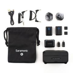 Saramonic Blink500 B2 Plus Microphone (TX+TX+RX Mikro 2 Kişilik Dijital Kablosuz Mikrofon Sistemi, Kameralar, Akıllı Telefonlar ve Bilgisayarlar için)