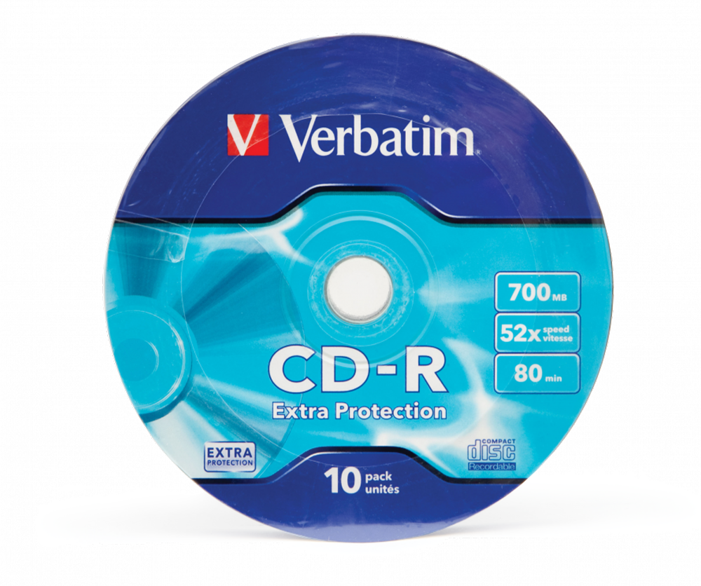 Verbatim CD-R 52X 700MB 10 Pack Wrap Extra